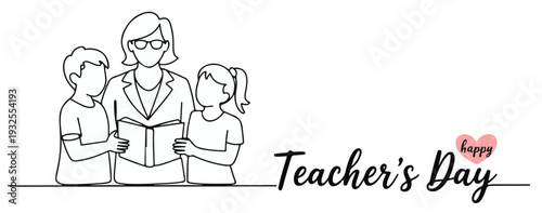 Teacher with Students on Teachers Day