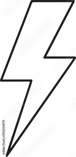 Black outlined icon of lightning strike