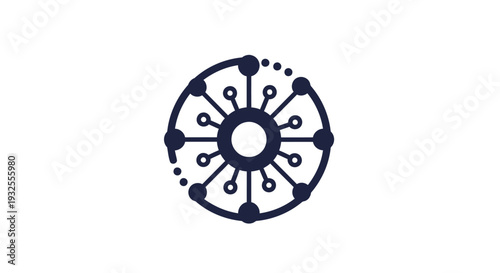 Abstract Digital Network Connection Symbol.