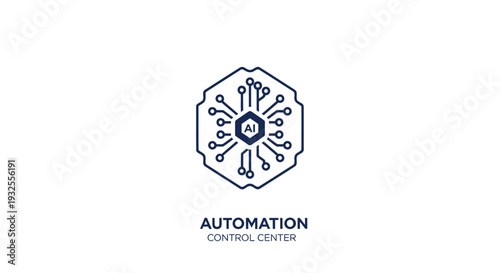 AI Automation Control Center Hexagonal Circuit Board Icon.