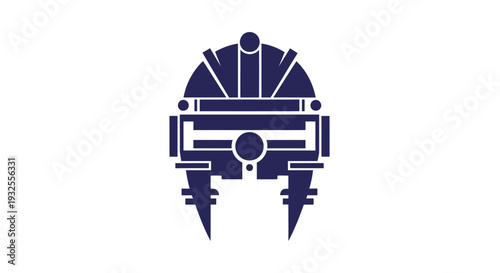 Abstract Futuristic Robot Head Icon Design.