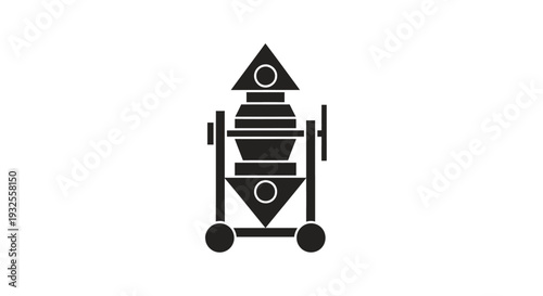 Ancient Roman siege weapon catapult or ballista icon.