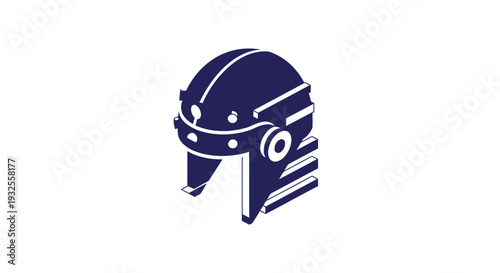 Ancient Roman Centurion Helmet Icon Graphic Design.