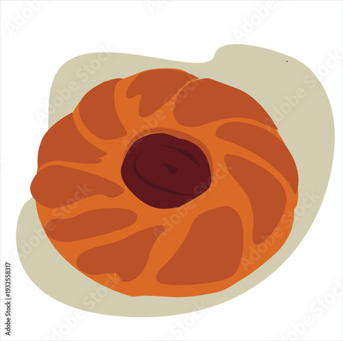 pastry cake with chocolate in the middle
