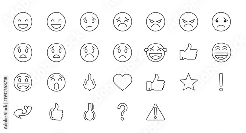 Collection of various emoji icons representing different emotions and expressions.