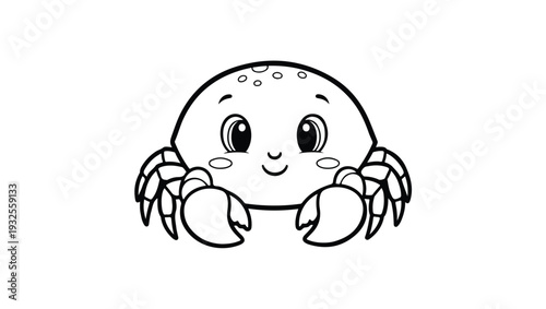 Cute Cartoon Baby Crab Coloring Page