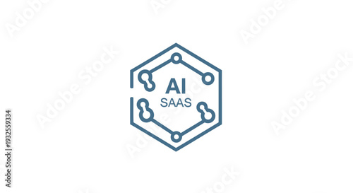 AI SaaS Hexagonal Logo Design for Technology Business.