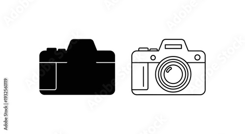 Minimalist camera icons set Vector