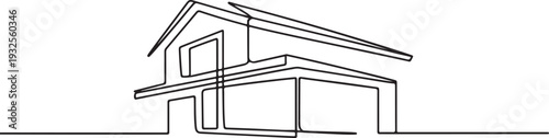 set collection Continuous one line drawing Modern house logo design of real estate house market agency.one line vector illustration with white background