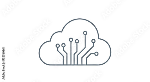 Cloud Computing Technology Circuit Board Icon.