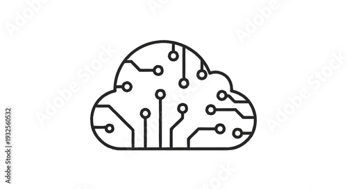Cloud Computing Technology Circuit Board Icon.