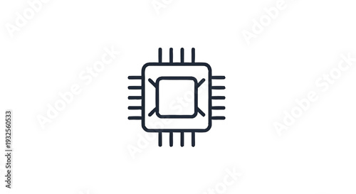 Central Processing Unit Microchip Icon Technology Symbol.