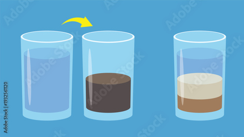 Two glasses of water on a blue background. Vector illustration in flat style.
