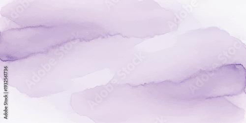 Soft Lavender and White Watercolor Texture Background with Irregular Paint Washes, Artistic Abstract Design for Gentle Concepts and Creative Projects