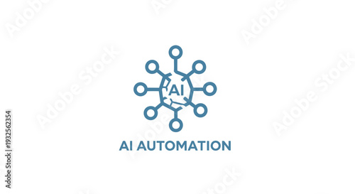 Artificial Intelligence Automation Network Concept Icon.