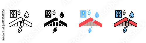 Roof Leak Detection Icon Pack In Multiple Styles