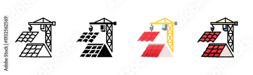 Roof Replacement Icon Pack In Multiple Styles