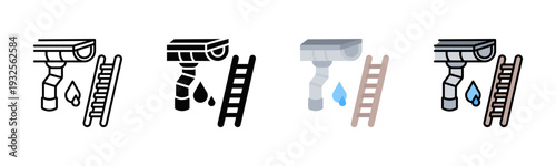 Gutter Installation Icon Pack In Multiple Styles