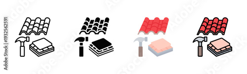 Roof Tiles Icon Pack In Multiple Styles