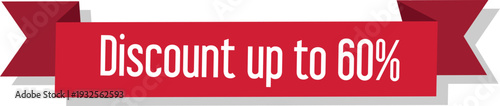 Discount banner with up to sixty percent off
