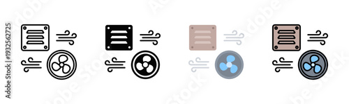 Roof Ventilation Icon Pack In Multiple Styles