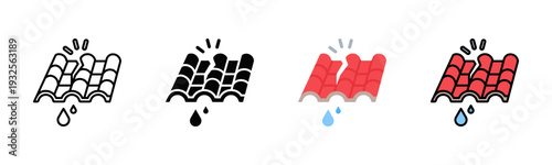 Roof Damage Icon Pack In Multiple Styles