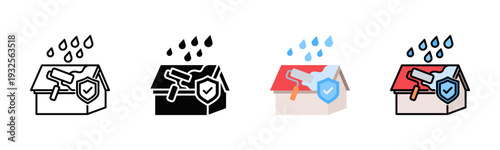 Roof Weatherproofing Icon Pack In Multiple Styles