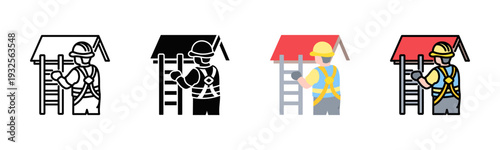 Roof Access Ladder Icon Pack In Multiple Styles