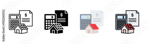Roof Cost Estimate Icon Pack In Multiple Styles