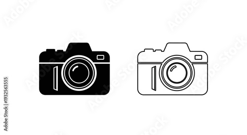Minimalist camera icons set Vector