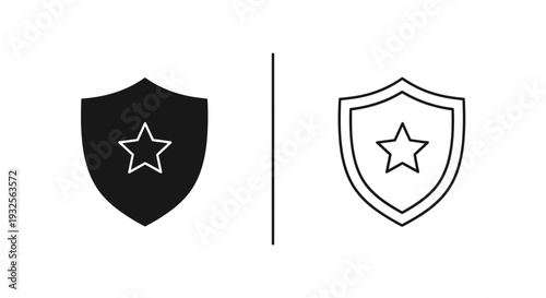 Secure shield star badges design Vector