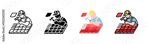 Roof Renovation Icon Pack In Multiple Styles