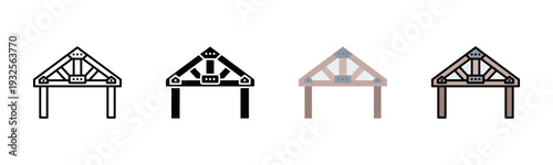 Roof Truss Icon Pack In Multiple Styles