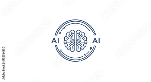 Artificial Intelligence Brain Icon Technology Concept.