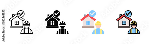 Roof Completion Icon Pack In Multiple Styles