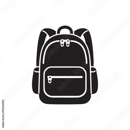 modern travel backpack silhouette with multiple compartments for school, commuting and outdoor adventure gear storage