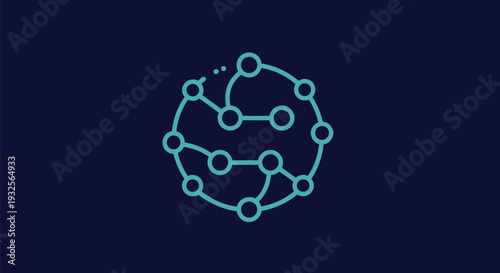 Abstract Network of Connected Nodes and Lines.