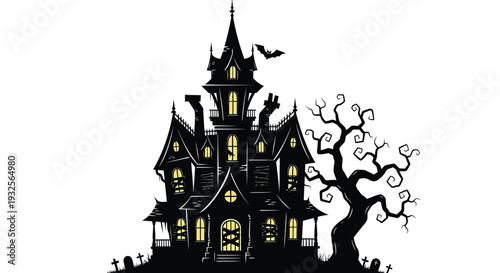 Vector haunted house icon
