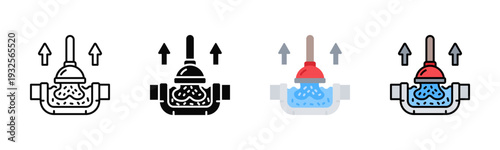 Drain Cleaning Icon Pack In Multiple Styles