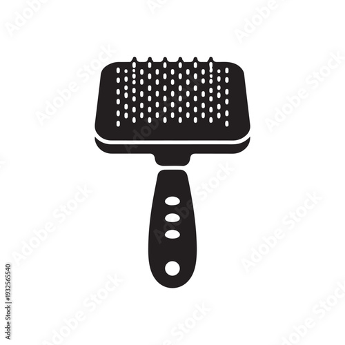 pet grooming brush for dog and cat fur care and shedding control silhouette
