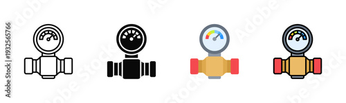 Pressure Gauge Icon Pack In Multiple Styles