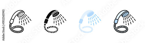 Shower Head Icon Pack In Multiple Styles