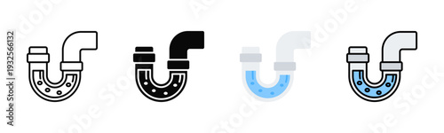 Drain Trap Icon Pack In Multiple Styles