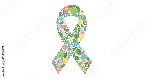 Vector floral awareness ribbon