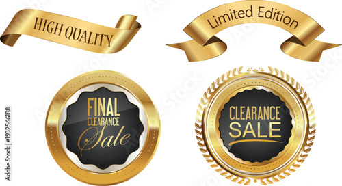 Gold clearance sale and final sale labels