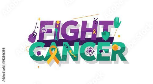 Fight Cancer awareness vector illustration