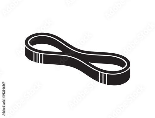 fitness resistance band loop for strength training and home workout silhouette