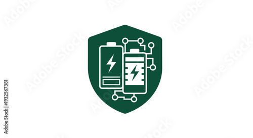 Battery Protection System Icon Shield Technology.