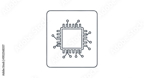 Central Processing Unit Chip Icon Technology Concept.