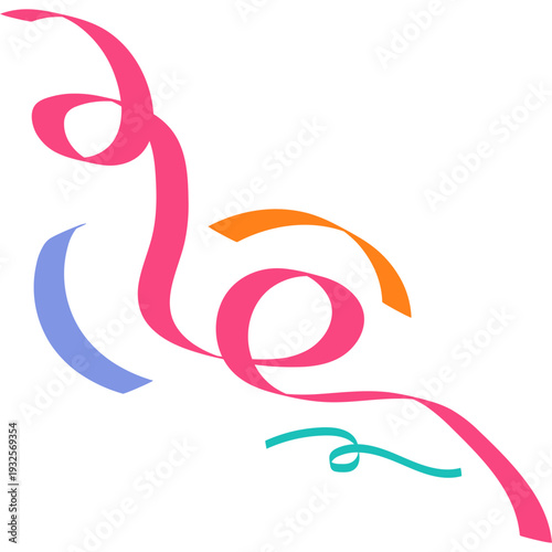Abstract Colorful Ribbon Swirl